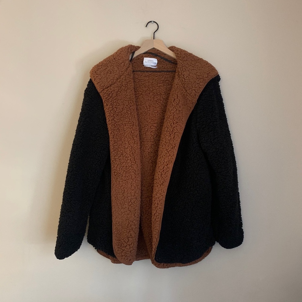 UO Carmella Reversible Hooded Teddy Jacket